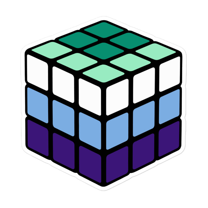Gay Men's Pride Flag Rubik’s Cube Sticker Stickers The Rainbow Stores