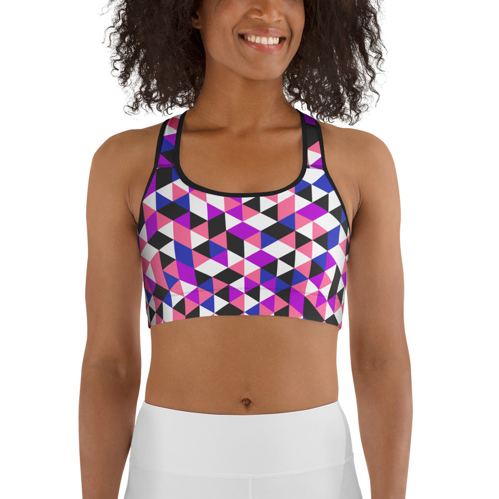 Gender Fluid Pride Triangles Sports Bra Sports Bras The Rainbow Stores