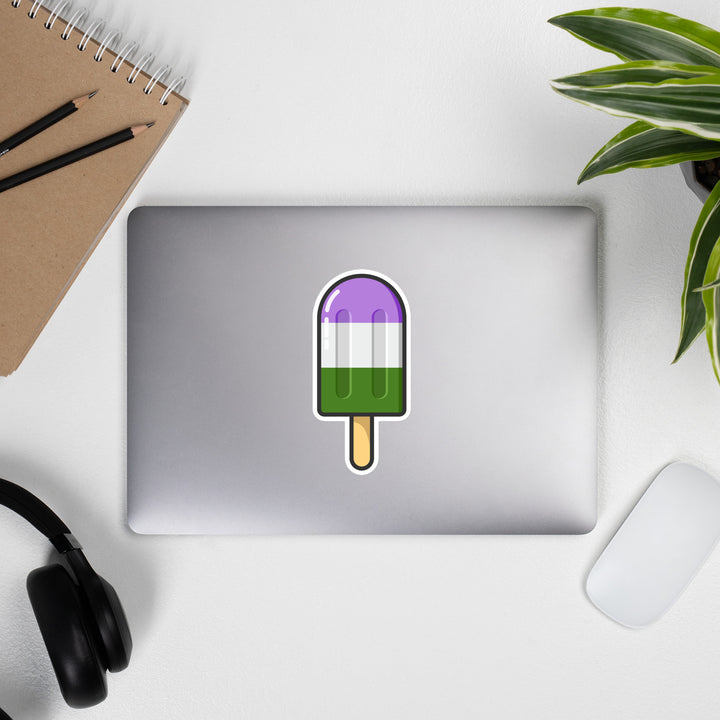 Genderqueer Pride Flag Ice Pop Sticker Stickers The Rainbow Stores