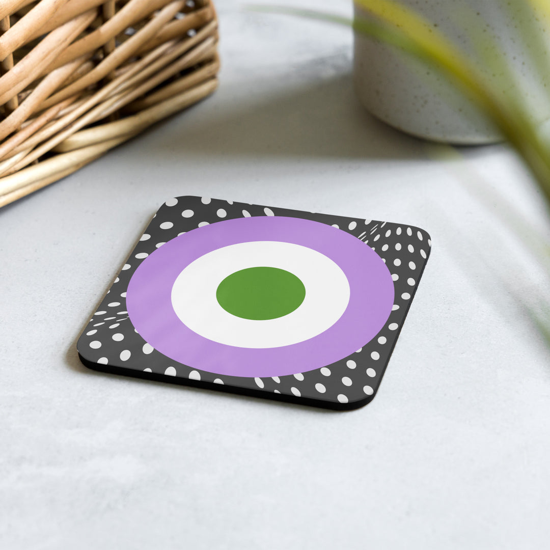 Genderqueer Pride Flag Roundel on Spots Coaster Coaster The Rainbow Stores