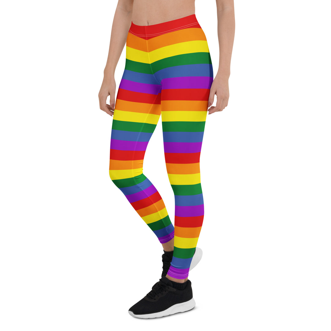 LGBTQ+ Rainbow Pride Hooped Leggings Leggings The Rainbow Stores