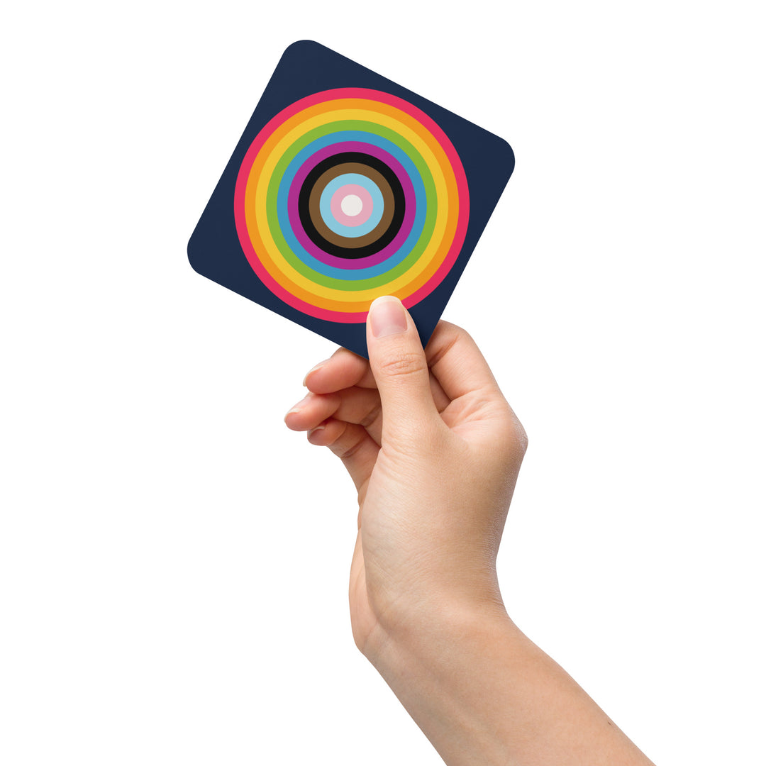 Reverse Progressive Pride Flag Colours Roundel Coaster Coaster The Rainbow Stores