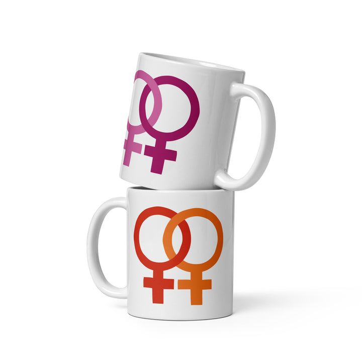 Lesbian Pride Colours Double Venus Mug Mugs The Rainbow Stores