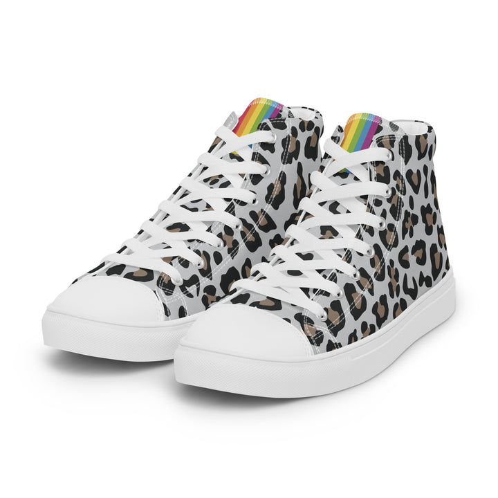 Light Leopard Print Rainbow Pride High Top Trainers (female sizes) High Tops The Rainbow Stores