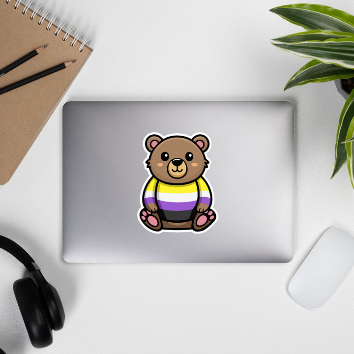 Non Binary Pride Bear Sticker Stickers The Rainbow Stores