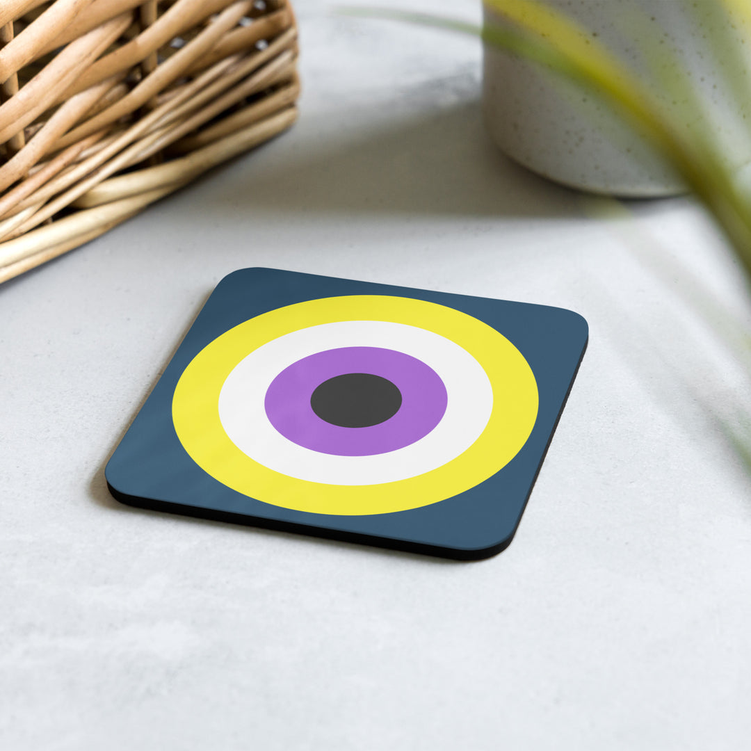 Non-Binary Pride Flag Roundel Coaster Coaster The Rainbow Stores