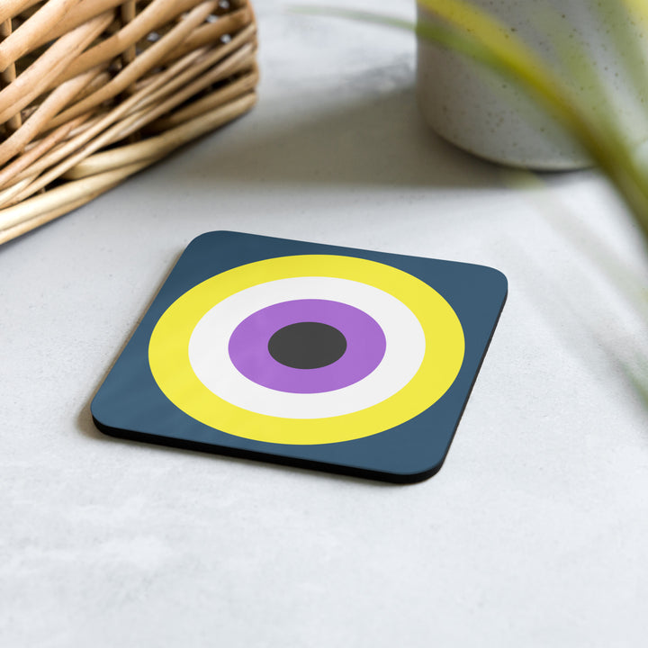Non-Binary Pride Flag Roundel Coaster Coaster The Rainbow Stores