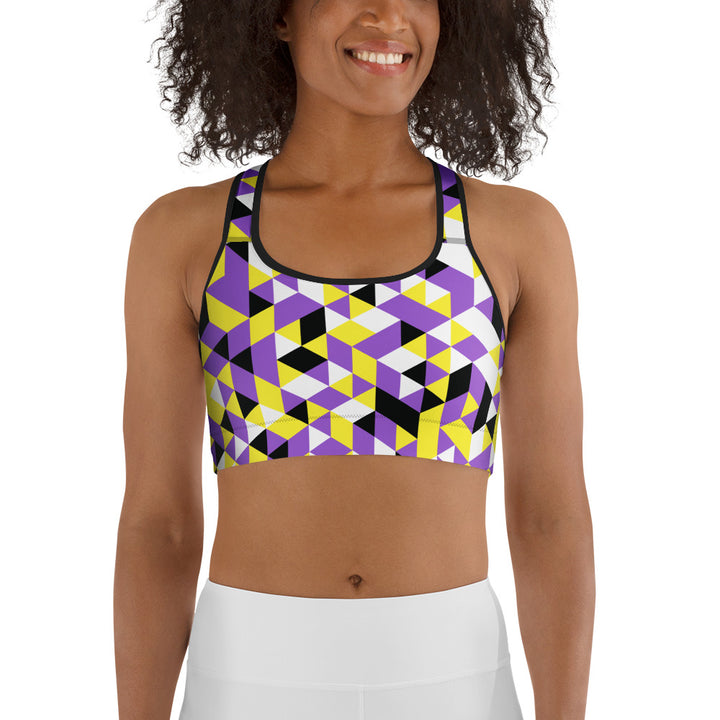 Non Binary Pride Triangles Sports Bra Sports Bras The Rainbow Stores