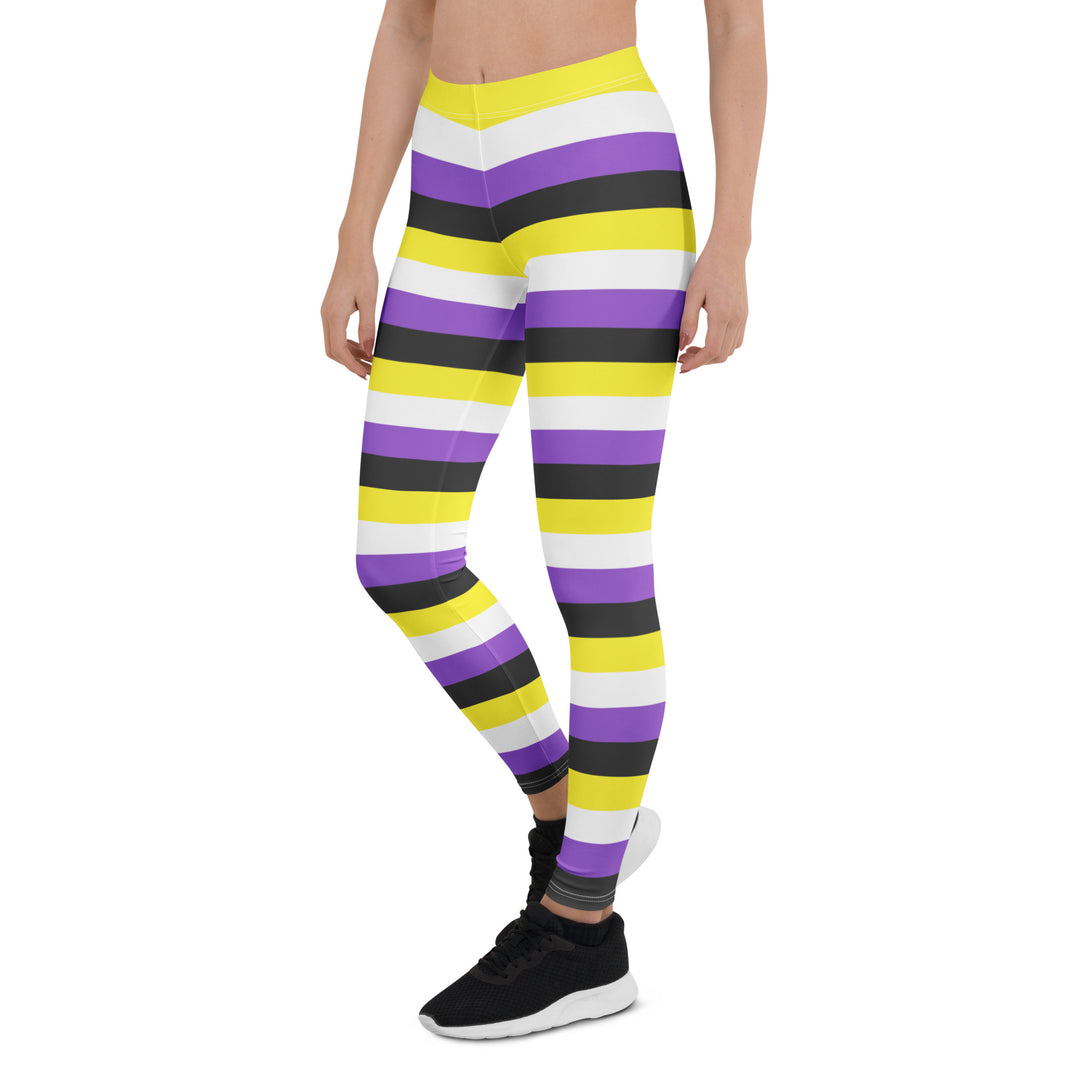Non Binary Pride Hooped Leggings Leggings The Rainbow Stores