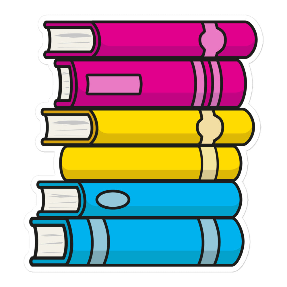Pansexual Pride Flag Book Stack Sticker Stickers The Rainbow Stores