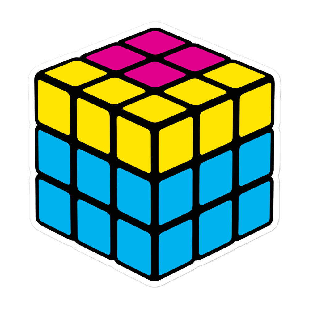 Pansexual Pride Flag Rubik’s Cube Sticker Stickers The Rainbow Stores