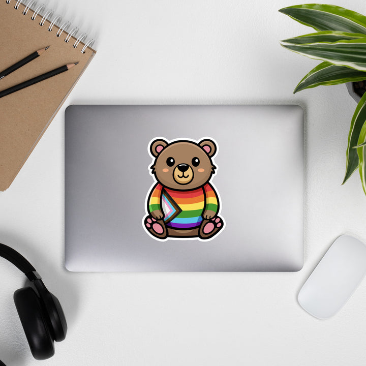 Progress Pride Bear Sticker Stickers The Rainbow Stores