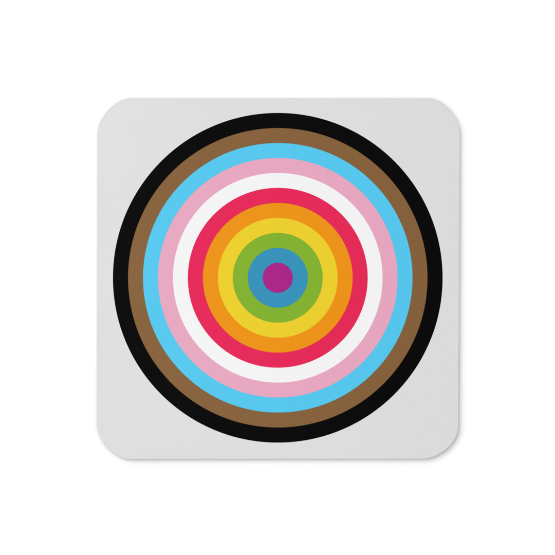 Progressive Pride Flag Colours Roundel Coaster Coaster The Rainbow Stores