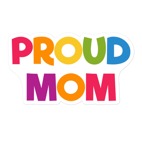 Proud Mom Rainbow Hearts Sticker 2-Pack - LGBTQ Pride Vinyl Decals | 5 Inch USA Made