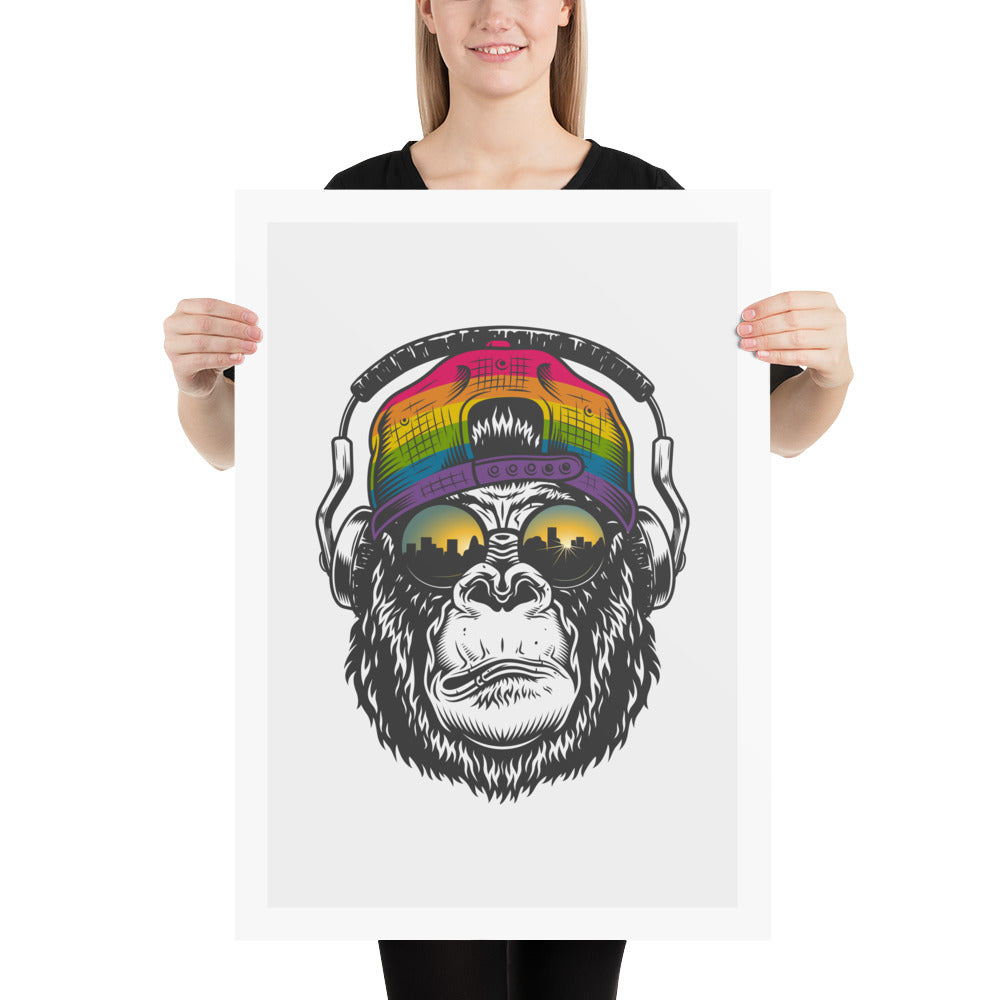 Rainbow Gorilla At Sunrise Art Print Art prints The Rainbow Stores