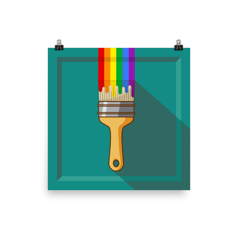 Rainbow Paintbrush Art Print Art prints The Rainbow Stores