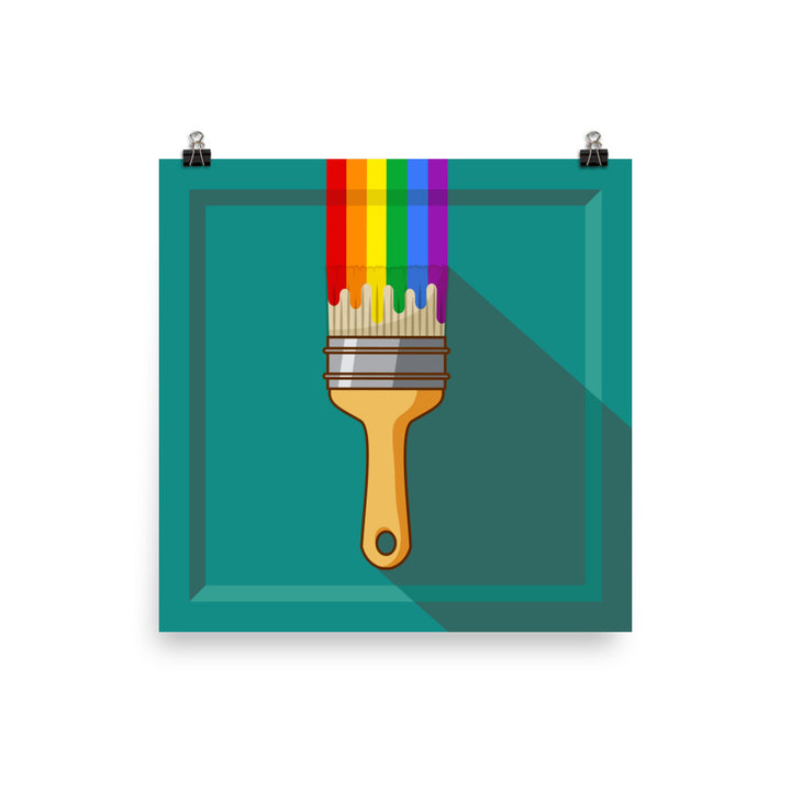 Rainbow Paintbrush Art Print Art prints The Rainbow Stores