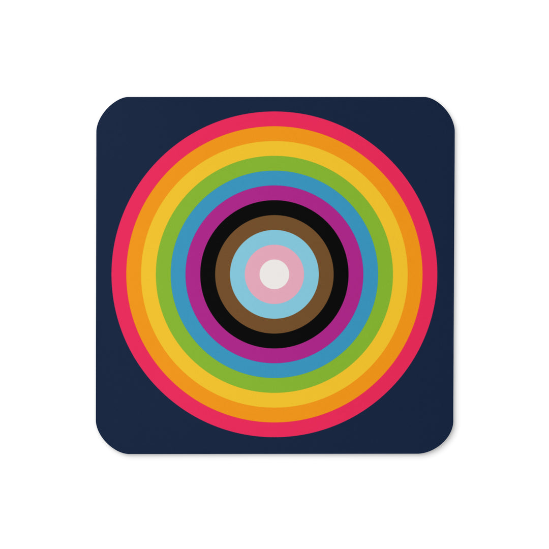 Reverse Progress Pride Flag Colours Roundel Coaster Coaster The Rainbow Stores