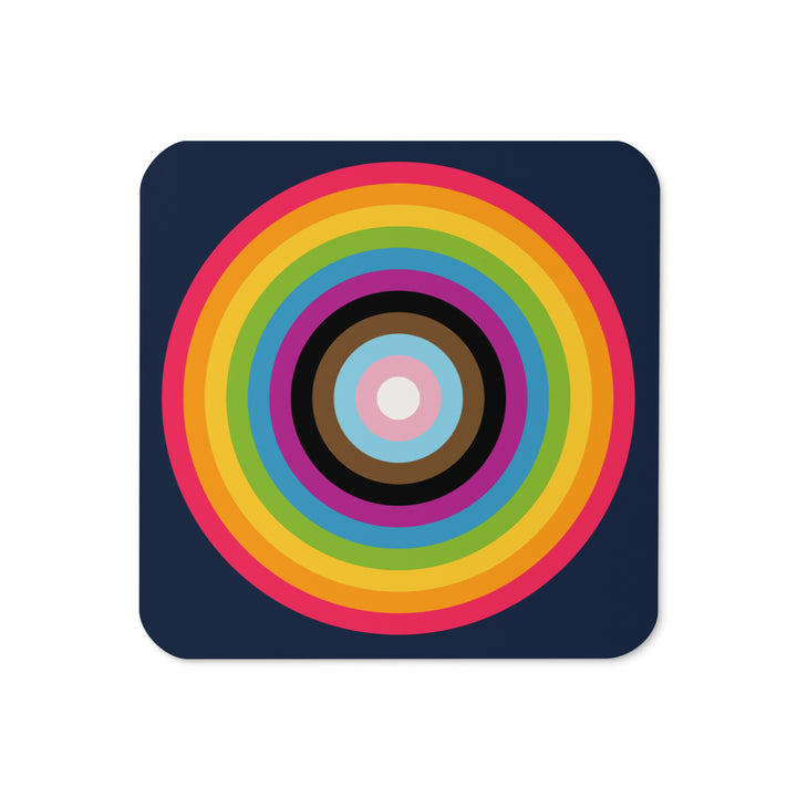 Reverse Progress Pride Flag Colours Roundel Coaster Coaster The Rainbow Stores