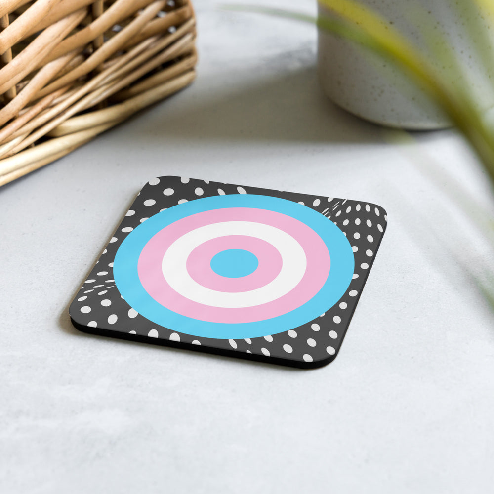 Trans Pride Flag Roundel on Spots Coaster Coaster The Rainbow Stores