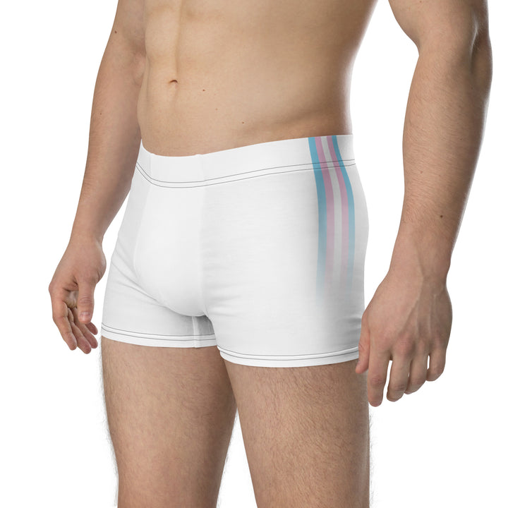 Trans Pride Flag Side Stripe Fade White Boxer Briefs Underwear The Rainbow Stores