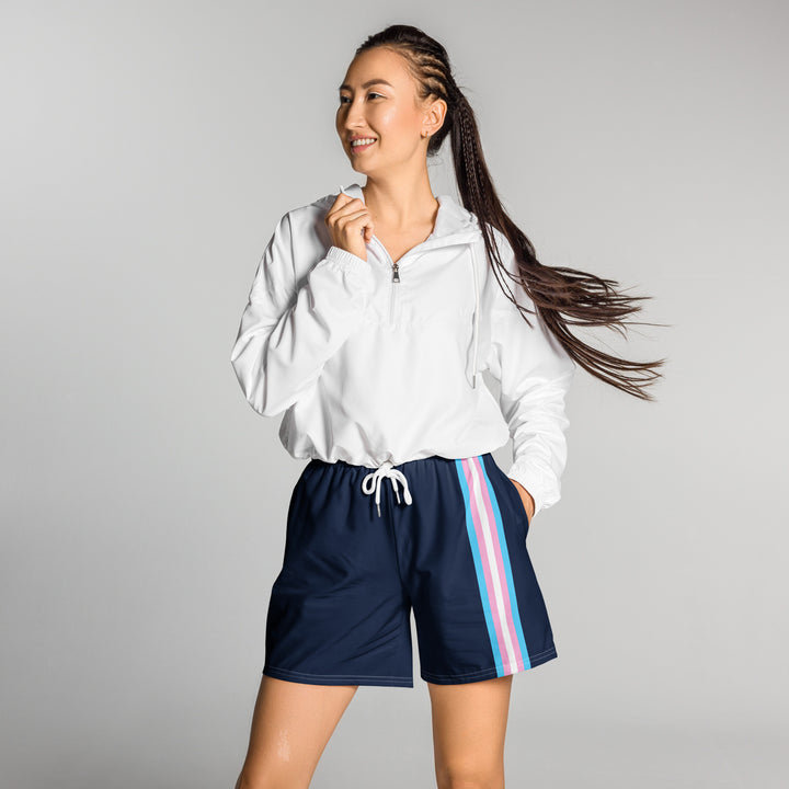 Trans Pride Flag Stripe Blue Athletic Long Shorts Shorts Long The Rainbow Stores