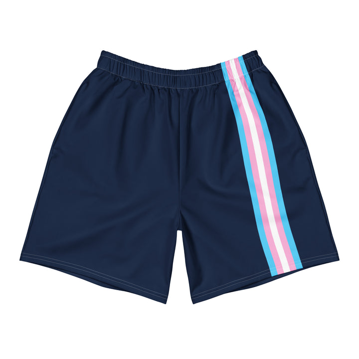 Trans Pride Flag Stripe Blue Athletic Long Shorts Shorts Long The Rainbow Stores