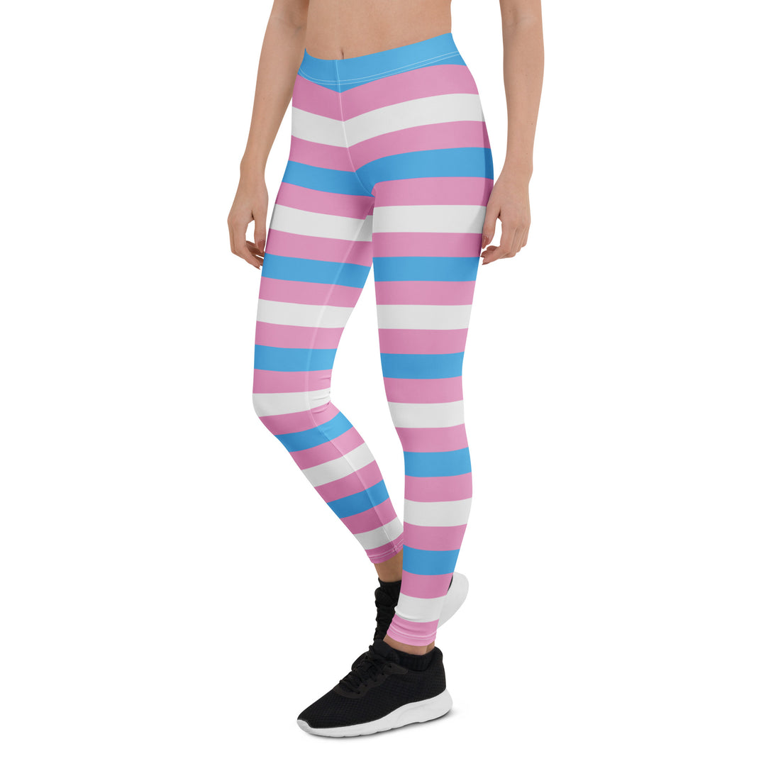 Trans Pride Hooped Leggings Leggings The Rainbow Stores