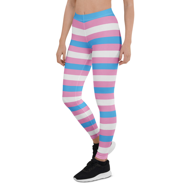 Trans Pride Hooped Leggings Leggings The Rainbow Stores