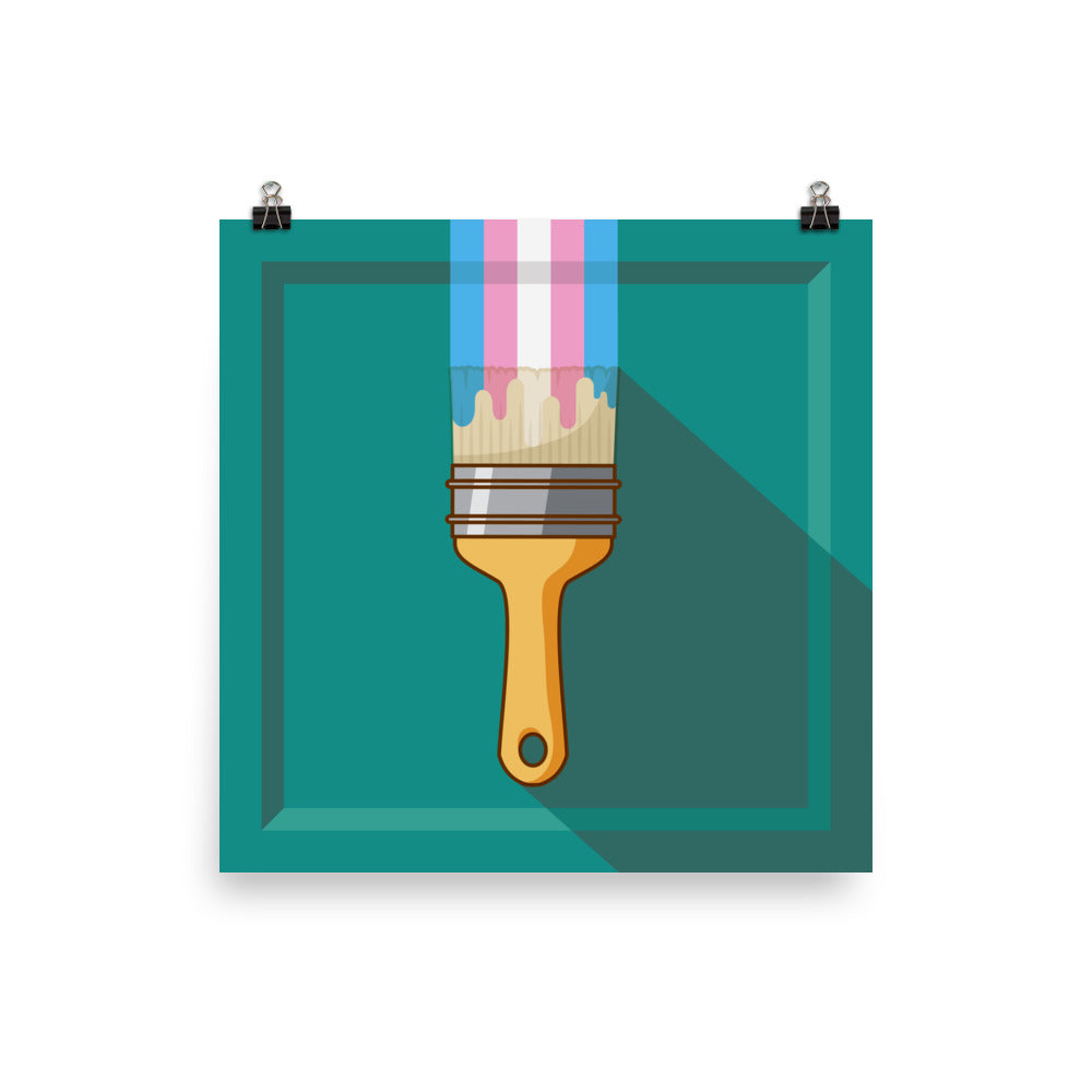 Trans Pride Paintbrush Art Print Art prints The Rainbow Stores
