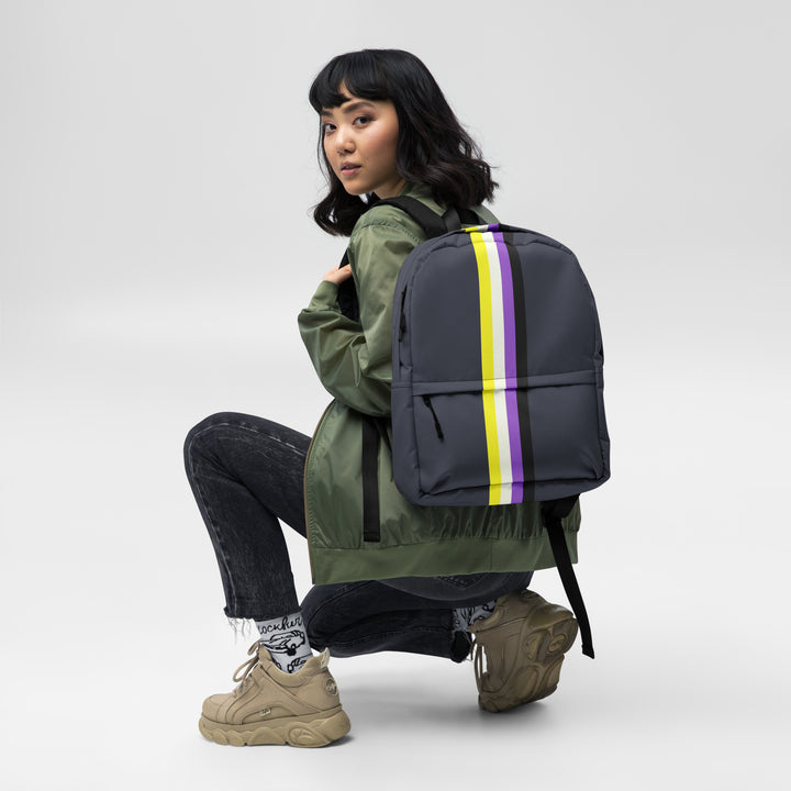 Non Binary Pride Stripe Backpack Bags The Rainbow Stores
