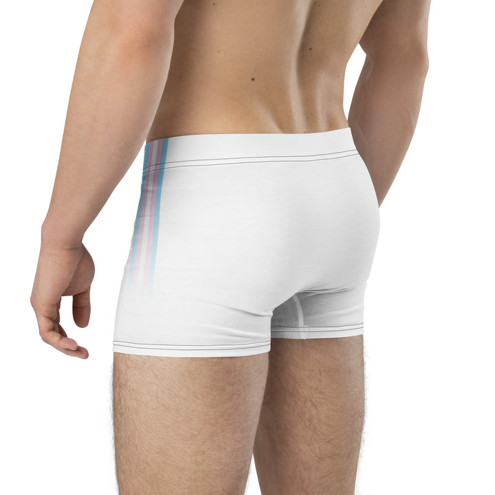 Trans Pride Flag Side Stripe Fade White Boxer Briefs Underwear The Rainbow Stores