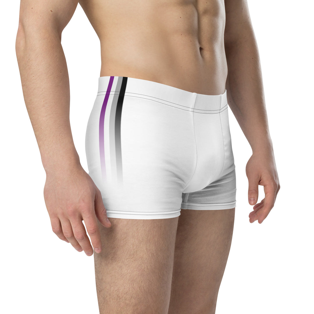 Asexual Pride Flag Side Stripe Fade White Boxer Briefs Underwear The Rainbow Stores