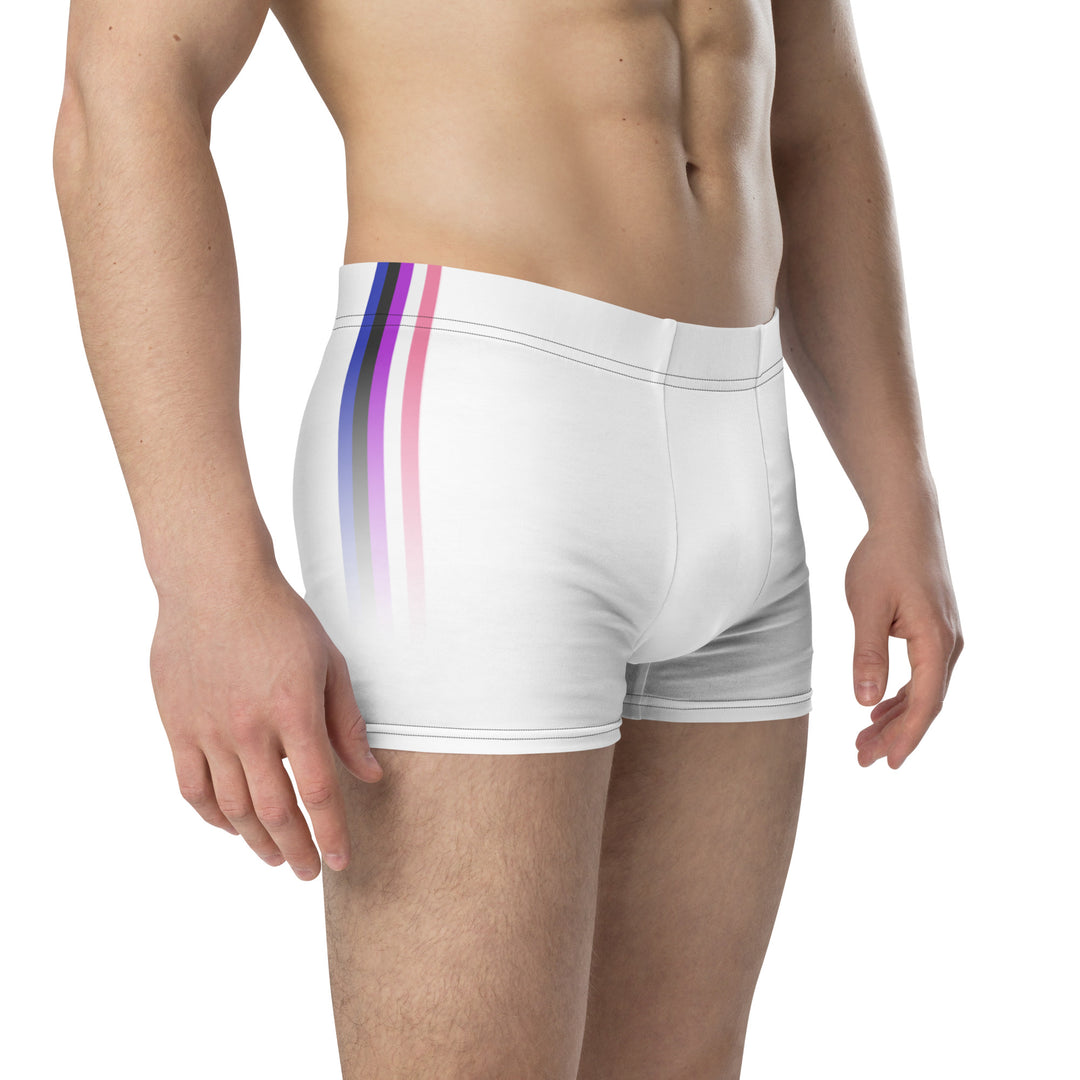 Gender Fluid Pride Flag Side Stripe Fade White Boxer Briefs Underwear The Rainbow Stores