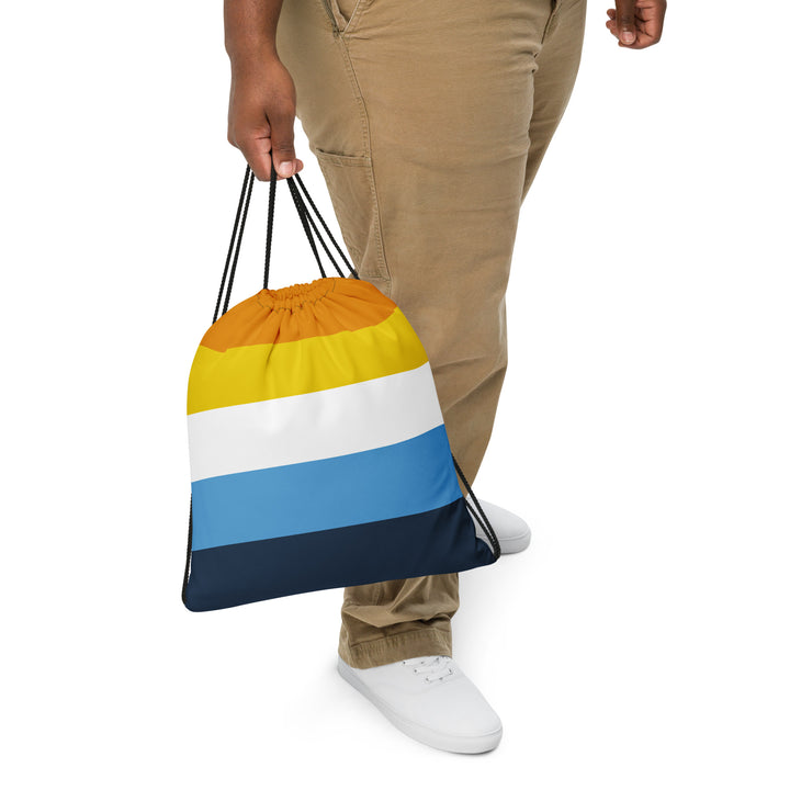 AroAce Pride Flag Drawstring Bag Bags The Rainbow Stores