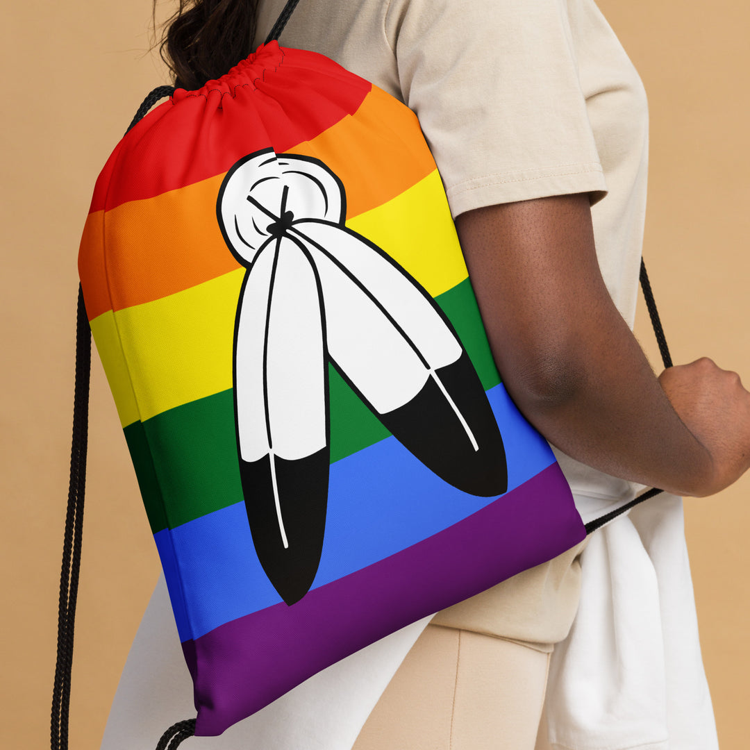 2 Spirit Pride Flag Drawstring Bag Bags The Rainbow Stores