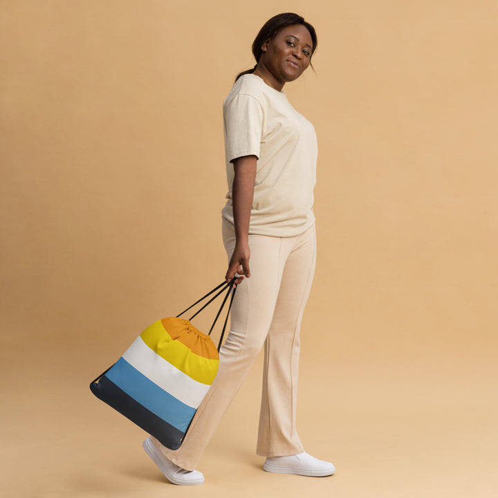 AroAce Pride Flag Drawstring Bag Bags The Rainbow Stores