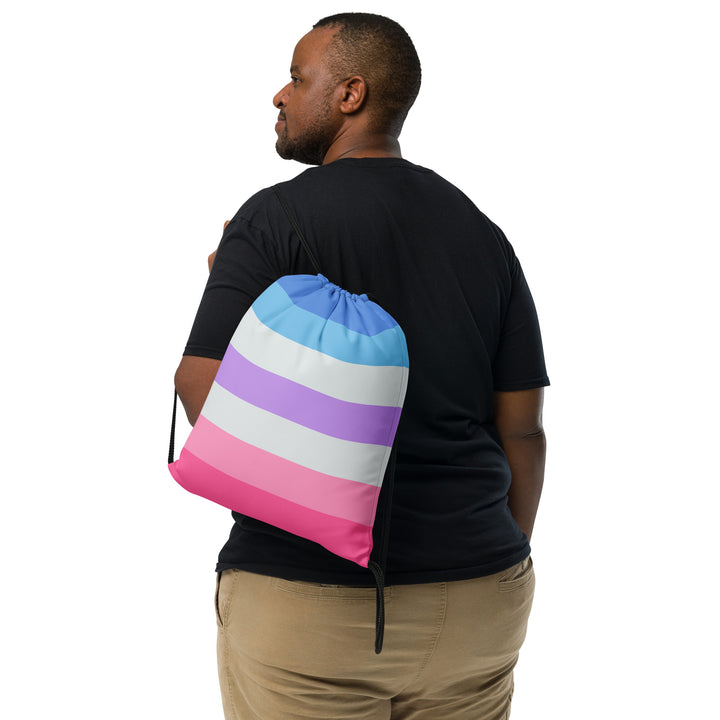 Bigender Pride Flag Drawstring Bag Bags The Rainbow Stores