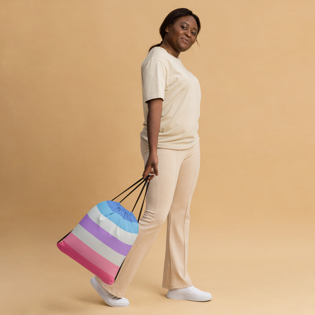 Bigender Pride Flag Drawstring Bag Bags The Rainbow Stores