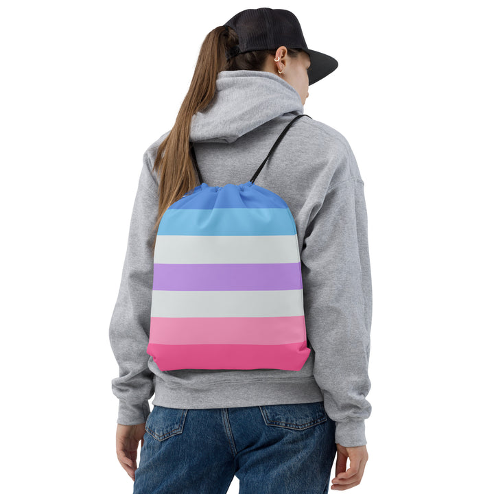 Bigender Pride Flag Drawstring Bag Bags The Rainbow Stores