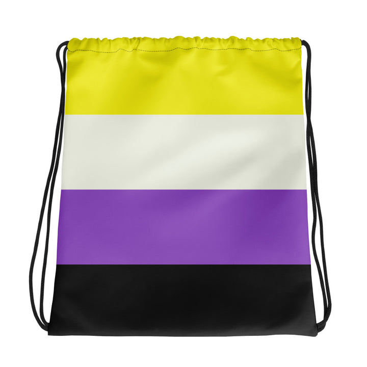 Non-Binary Pride Flag Drawstring Bag Bags The Rainbow Stores