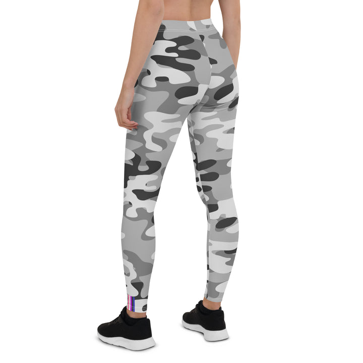 Gender Fluid Pride Flash Grey Camo Leggings Leggings The Rainbow Stores