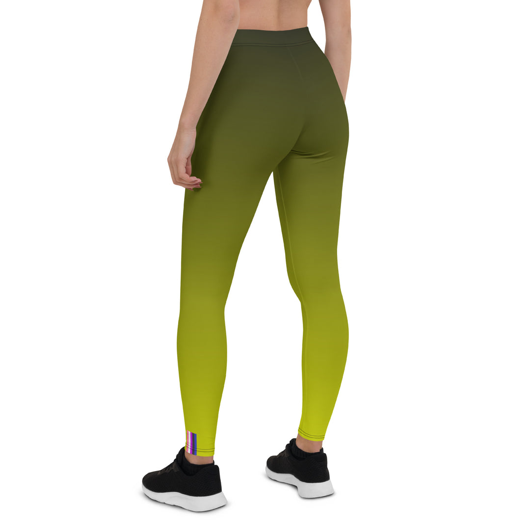 Gender Fluid Pride Flag Fade To Lime Leggings Leggings The Rainbow Stores