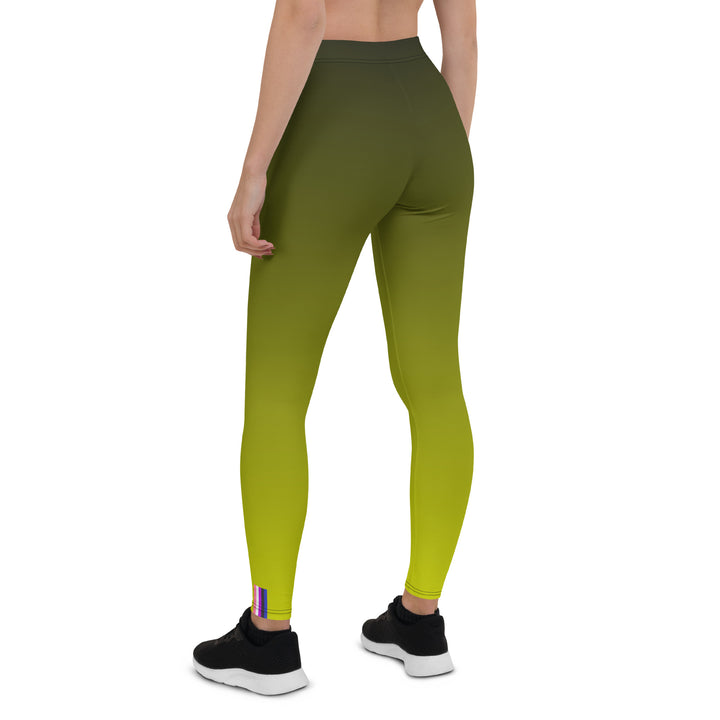 Gender Fluid Pride Flag Fade To Lime Leggings Leggings The Rainbow Stores
