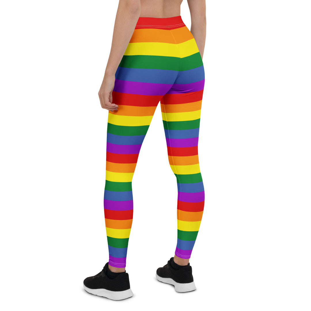 LGBTQ+ Rainbow Pride Hooped Leggings Leggings The Rainbow Stores