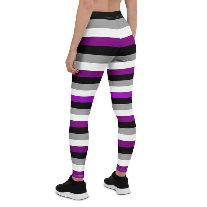 Asexual Pride Hooped Leggings Leggings The Rainbow Stores