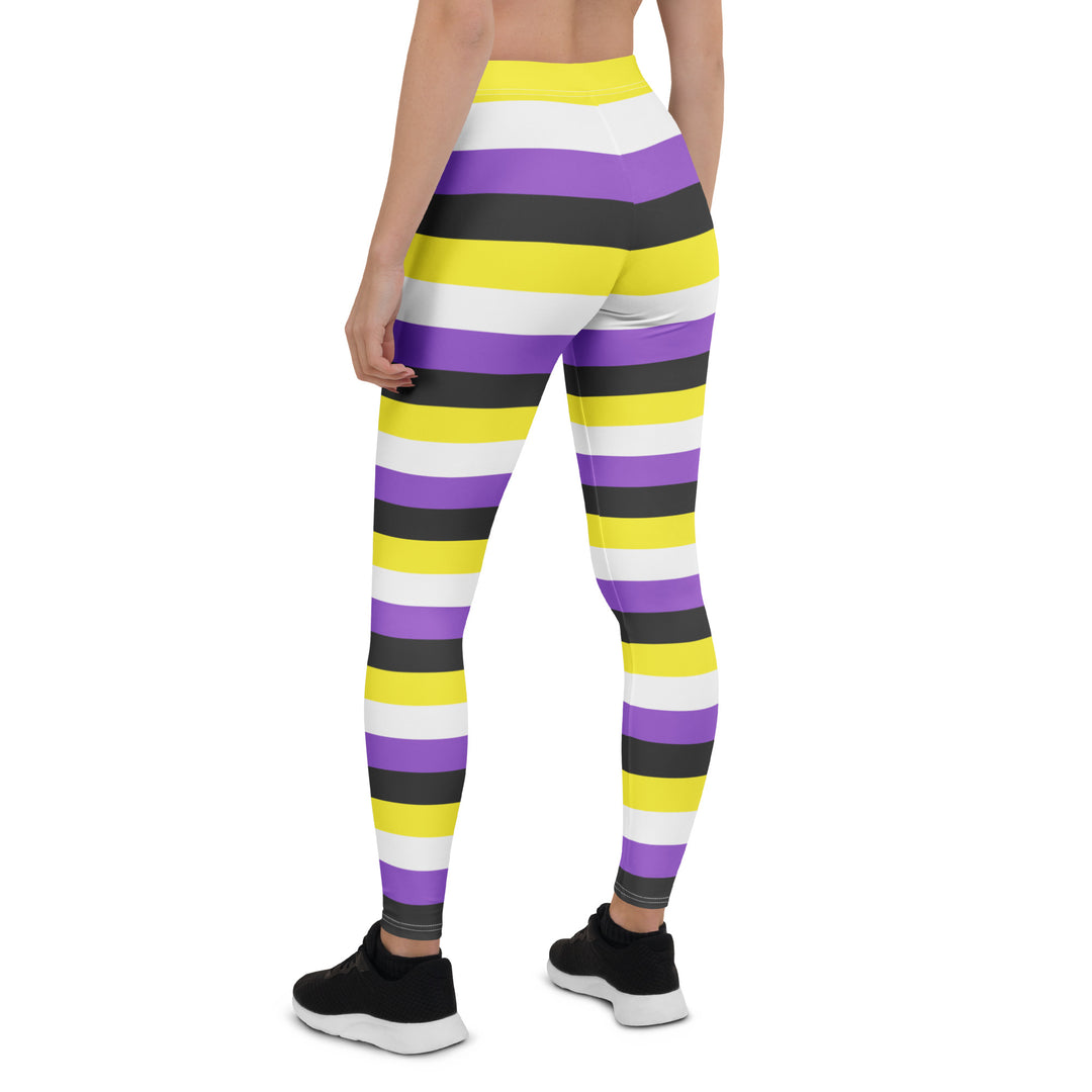 Non Binary Pride Hooped Leggings Leggings The Rainbow Stores