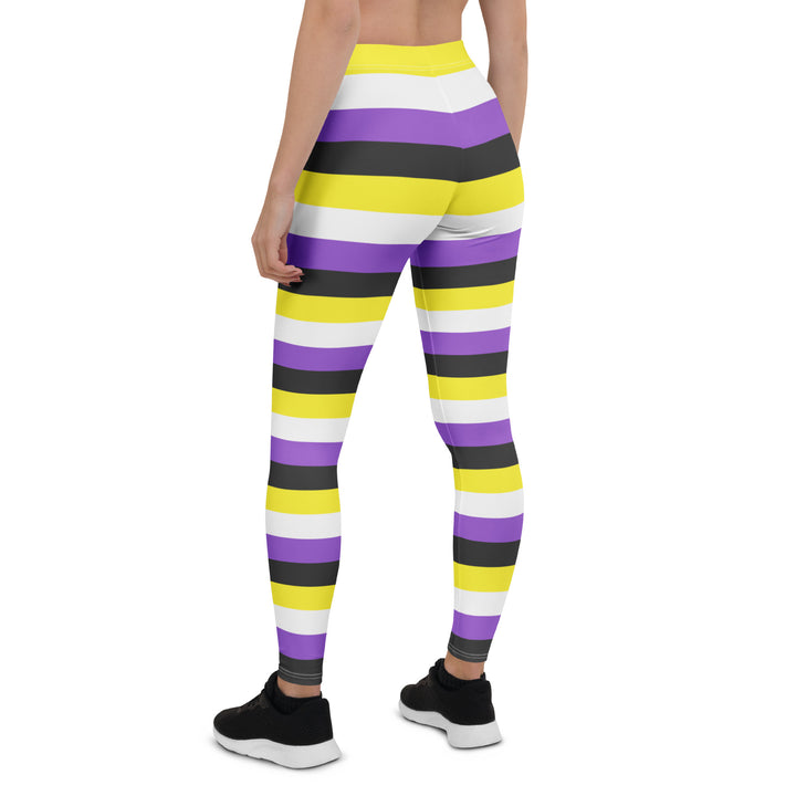 Non Binary Pride Hooped Leggings Leggings The Rainbow Stores