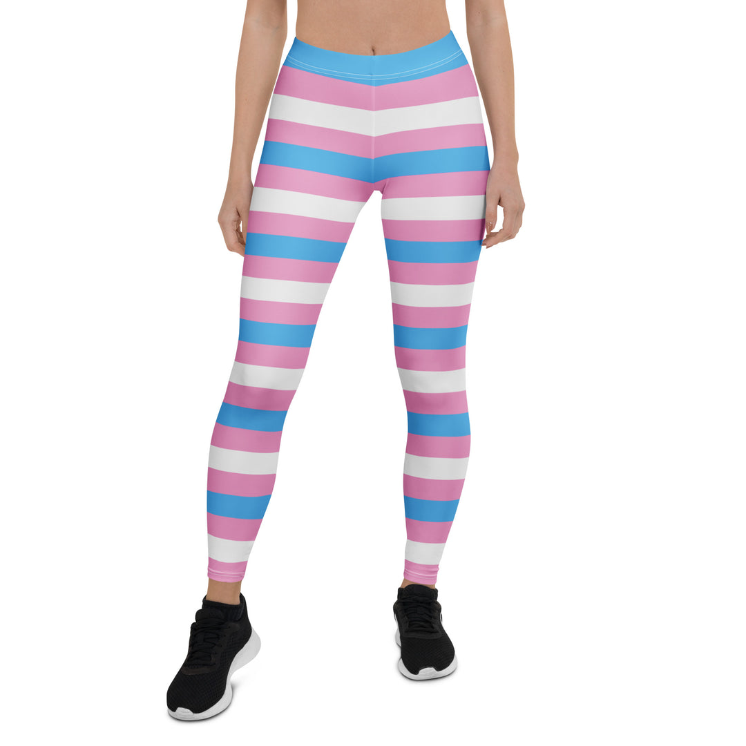 Trans Pride Hooped Leggings Leggings The Rainbow Stores
