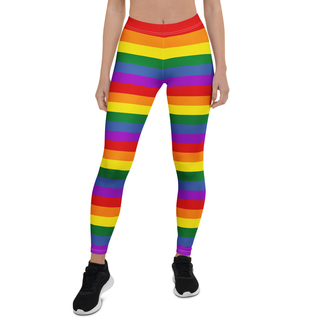 LGBTQ+ Rainbow Pride Hooped Leggings Leggings The Rainbow Stores